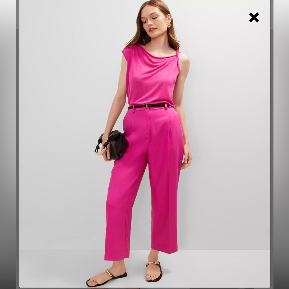 NWT Ann Taylor The Relaxed Ankle Pant in Rose Violet sz 12